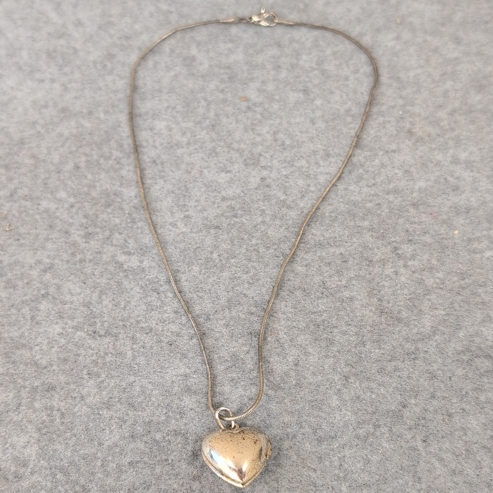 Silver‎ Tone Heart Locket Necklace Mom Engraved Pendant Snake Chain Jewelry - Picture 3 of 5